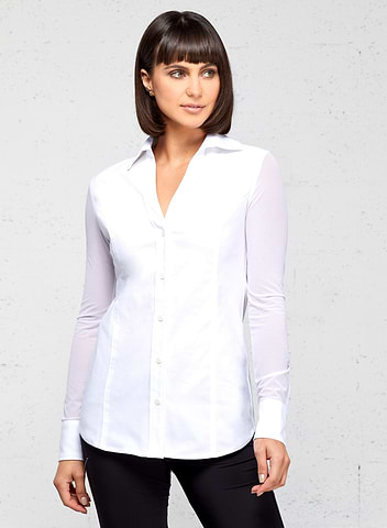 Stylish Airport Outfit The Beth Button-Front Shirt