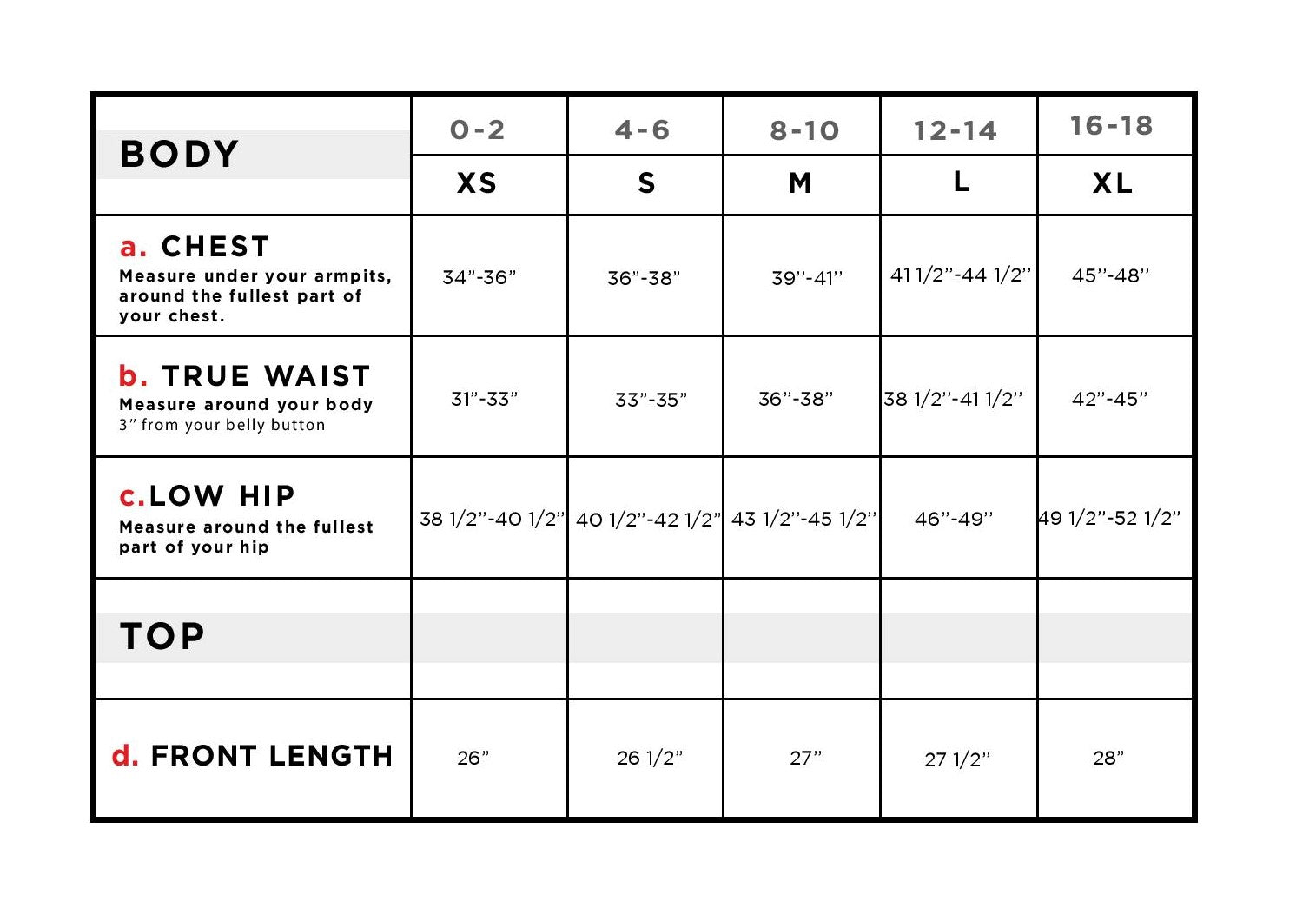 Caper Zip-Up Removable Hoodie Travel Jacket Size Chart