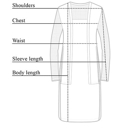 Dawn High Low Wrinkle Free Travel Cardigan Size Chart