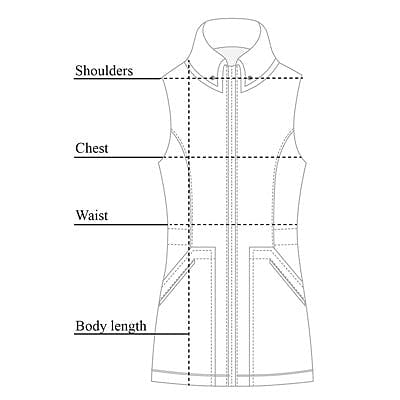 Delaney Vest Size Chart