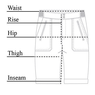 Aileen Stretch Woven Short Size Chart