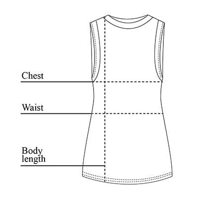 Summer Flo Sleeveless Top Size Chart