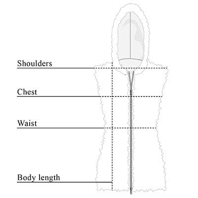 Gabi Faux Fur Hooded Vest Size Chart