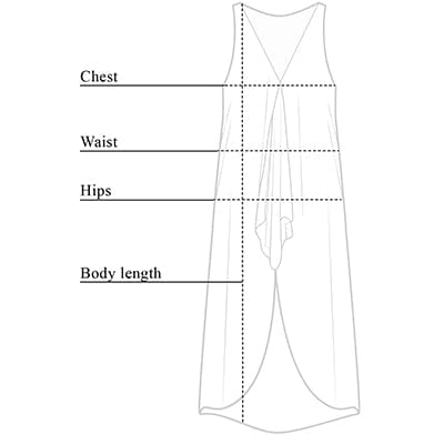 Galia V-neck Maxi Dress Size Chart
