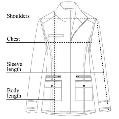 Fall Kenya Safari Jacket Size Chart