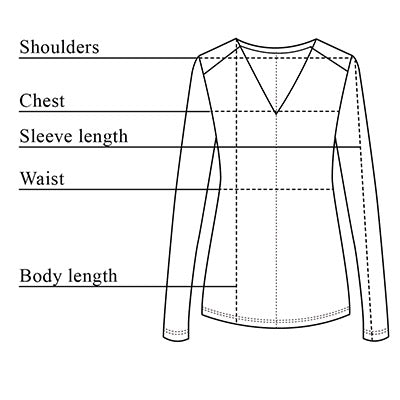Lila Jacquard Jersey V-Neck Top Size Chart