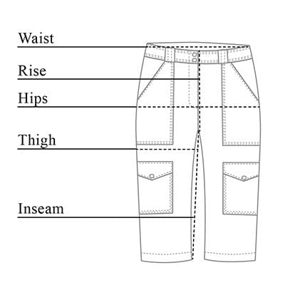 Luna Skinny Cargo Short Size Chart