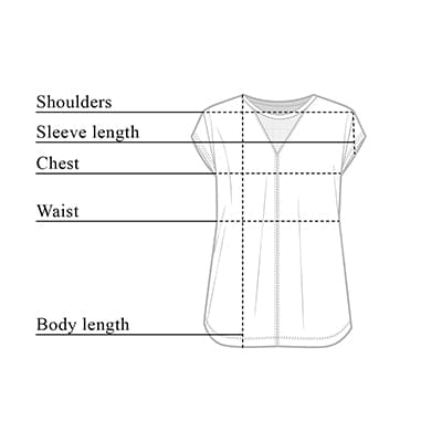 Mia Short-Sleeve Top Size Chart