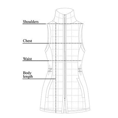 Montreal Quilted Vest Size Chart