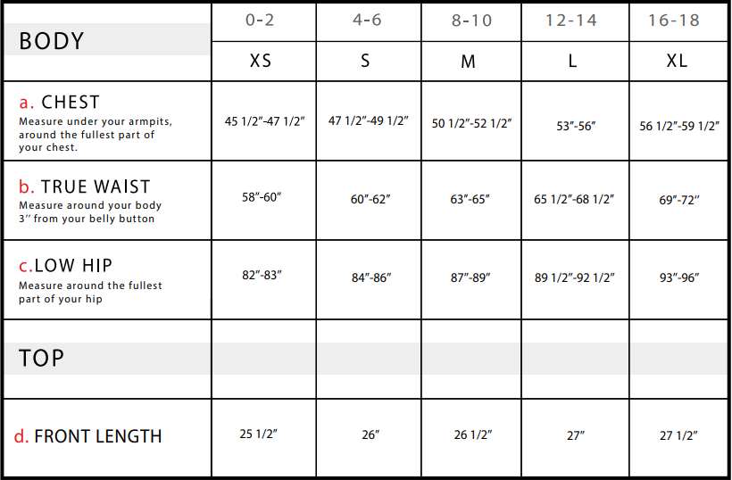 Nariah Hybrid Utility Cargo Jacket Size Chart