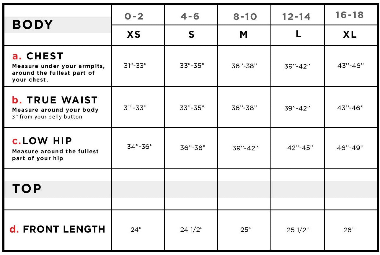Nova Sleeveless Jersey Polo Top Size Chart