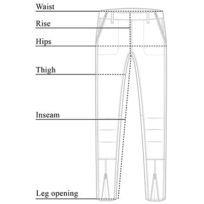 Petra Knit Moto Pant Size Chart