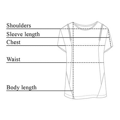 Zoey Zip Tee Size Chart