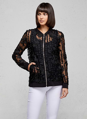 Spring Style Jackets Ariele Lace Bomber Jacket