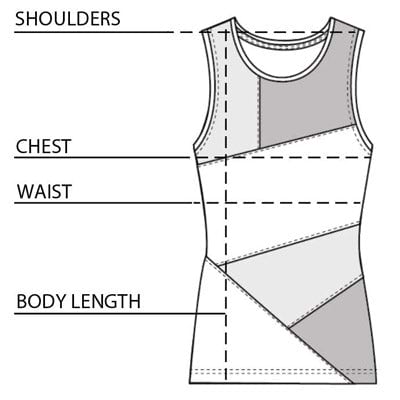 Dina Lace Tank Size Chart
