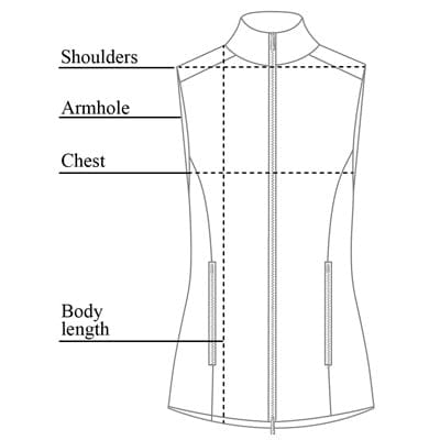 Felicity Leather & Lycra Vest Size Chart