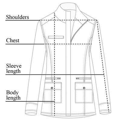 Kenya Safari Jacket Pinstripe Size Chart