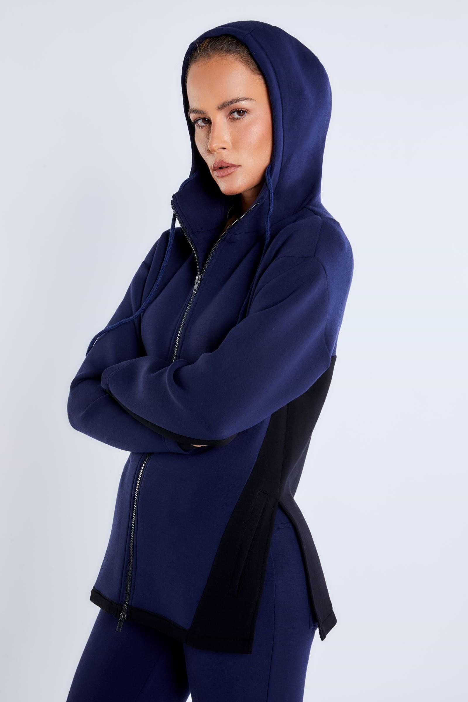 navy with black||