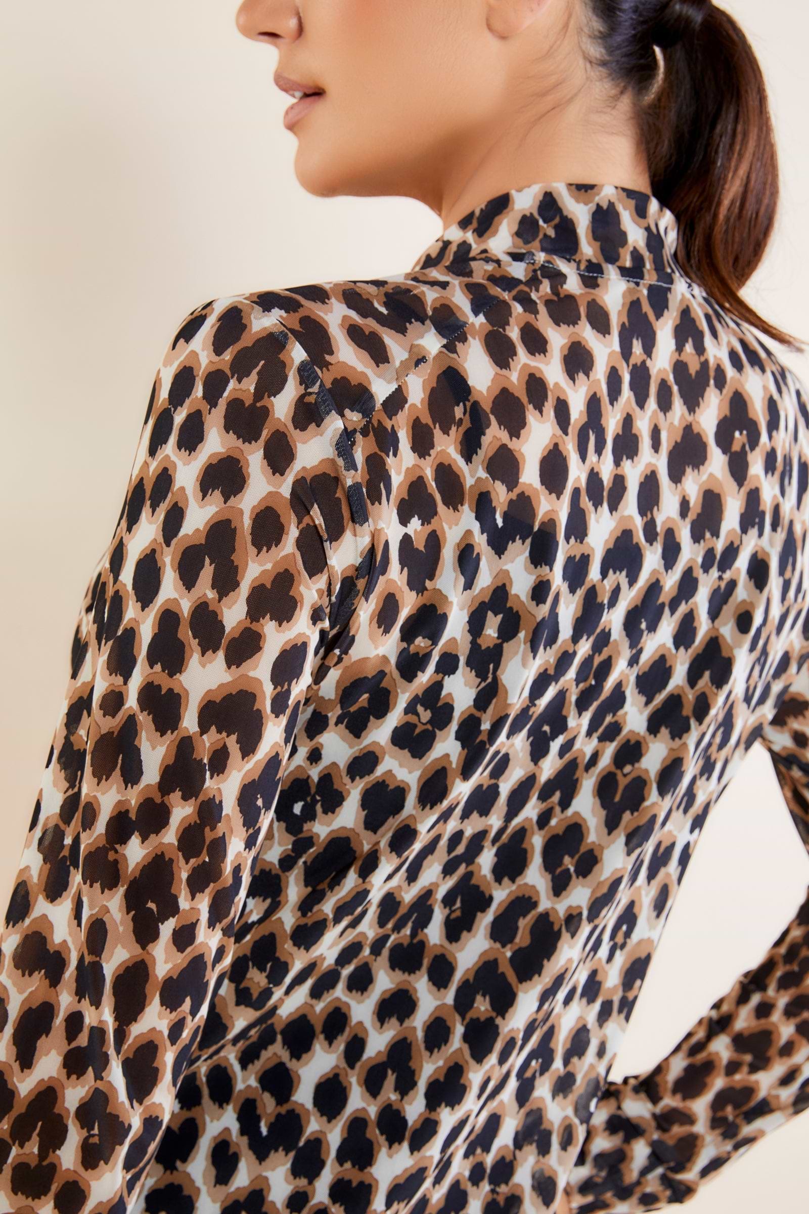 Abstract Cheetah Print || Bailey Mesh Zip-Up