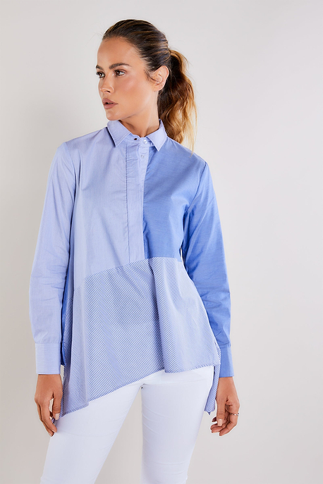 Mixed Blue Stripe || Saya Shirt