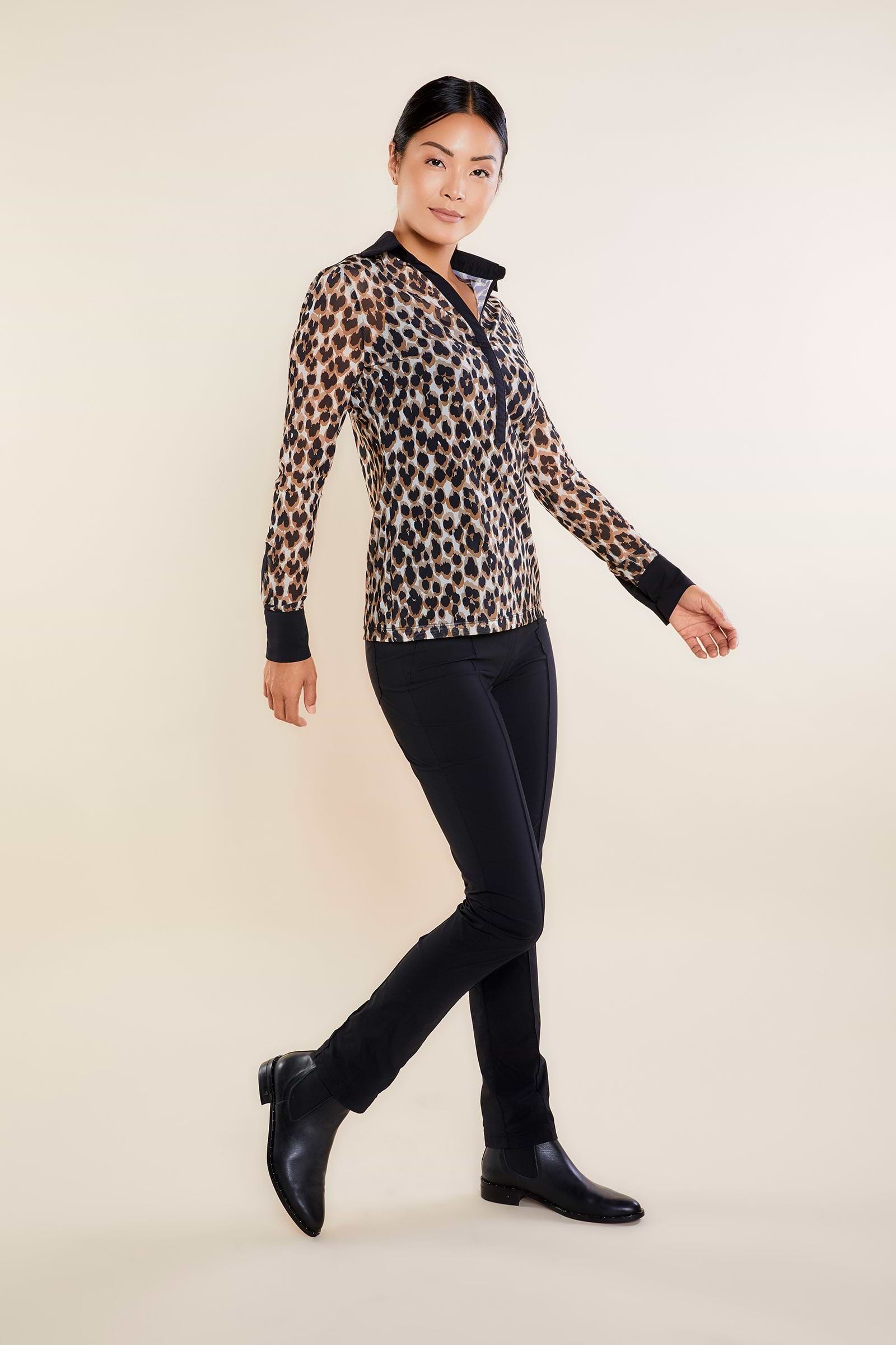 Abstract Cheetah Print || Gem Mesh Top