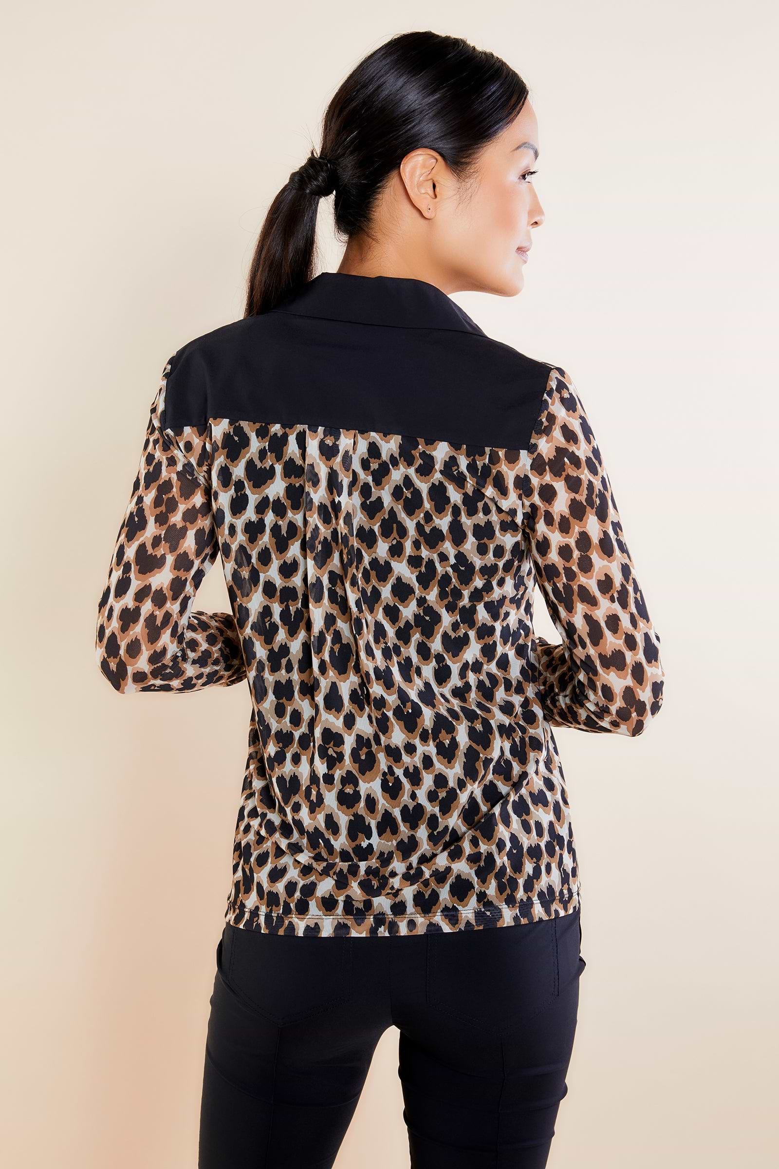 Abstract Cheetah Print || Gem Mesh Top
