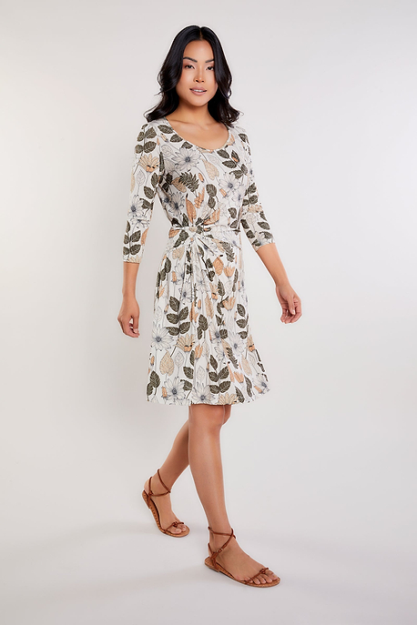Floral Leaves Print || Ambra Printed Dress