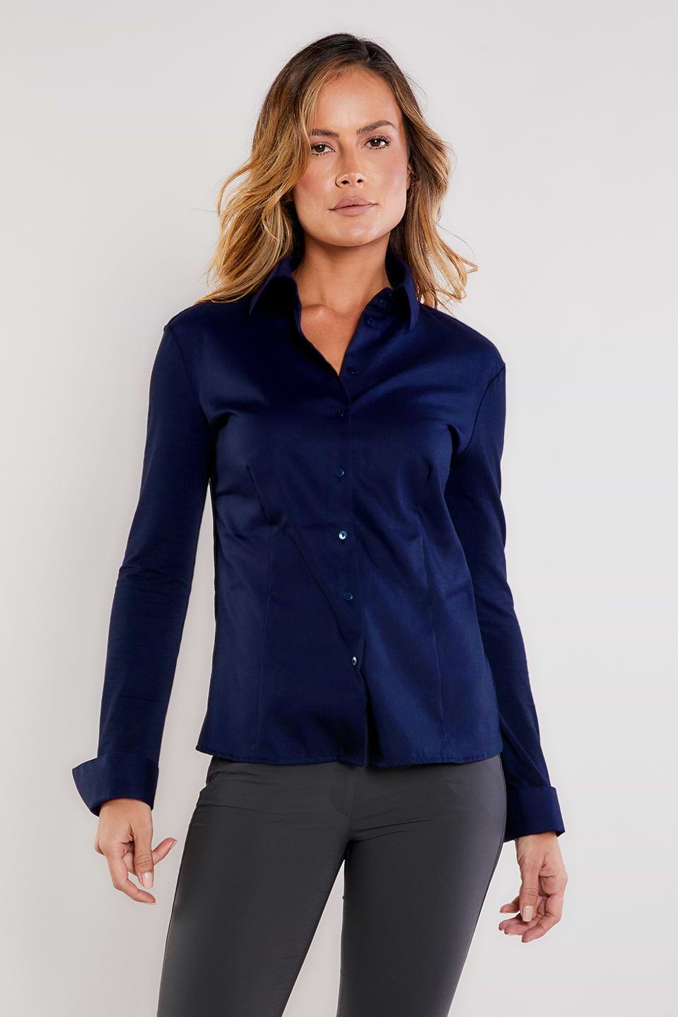 Navy || Alida Button Down Shirt