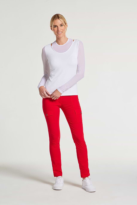 White|| Barcelona Mesh Long Sleeve Top