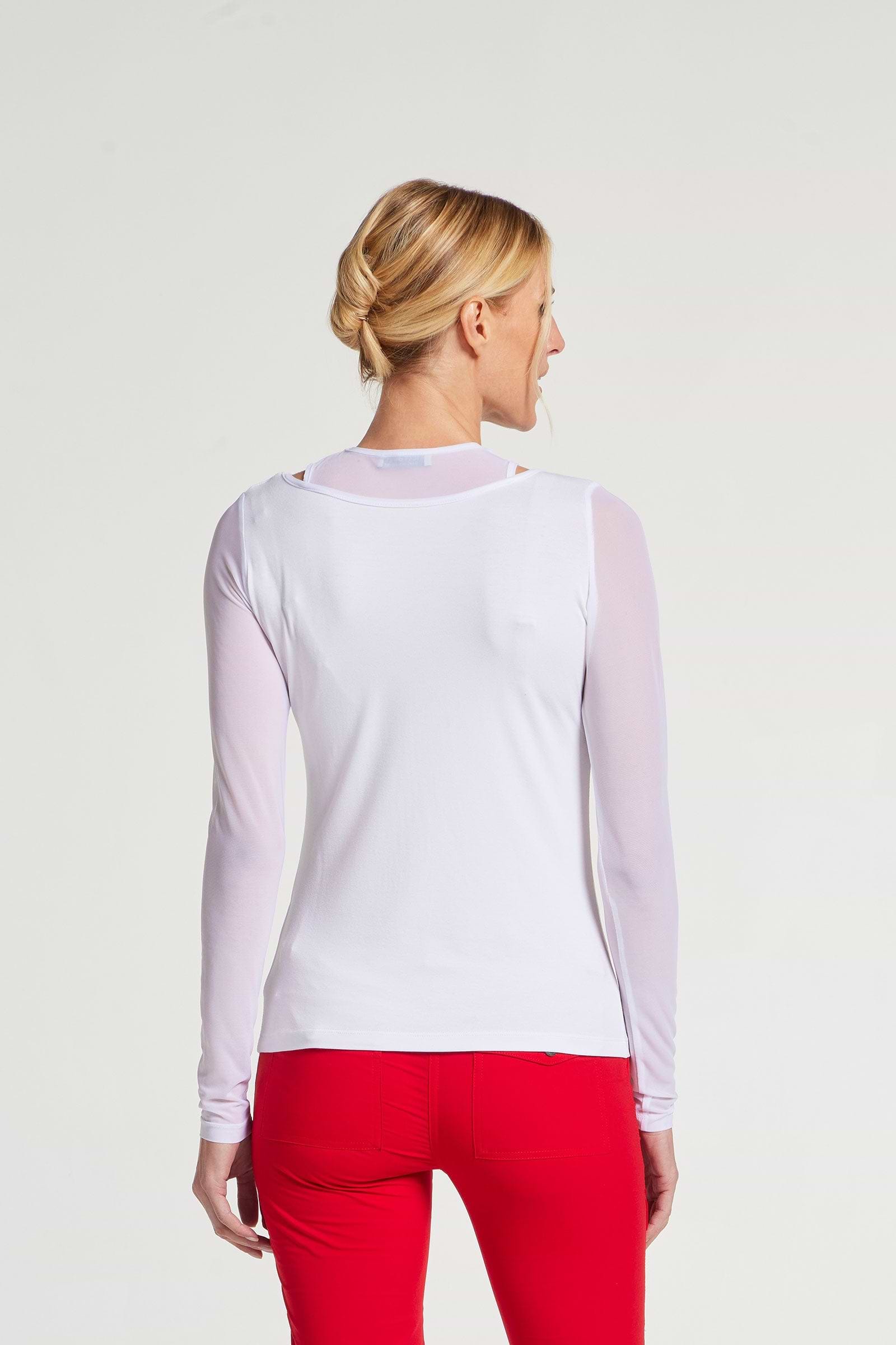 White|| Barcelona Mesh Long Sleeve Top
