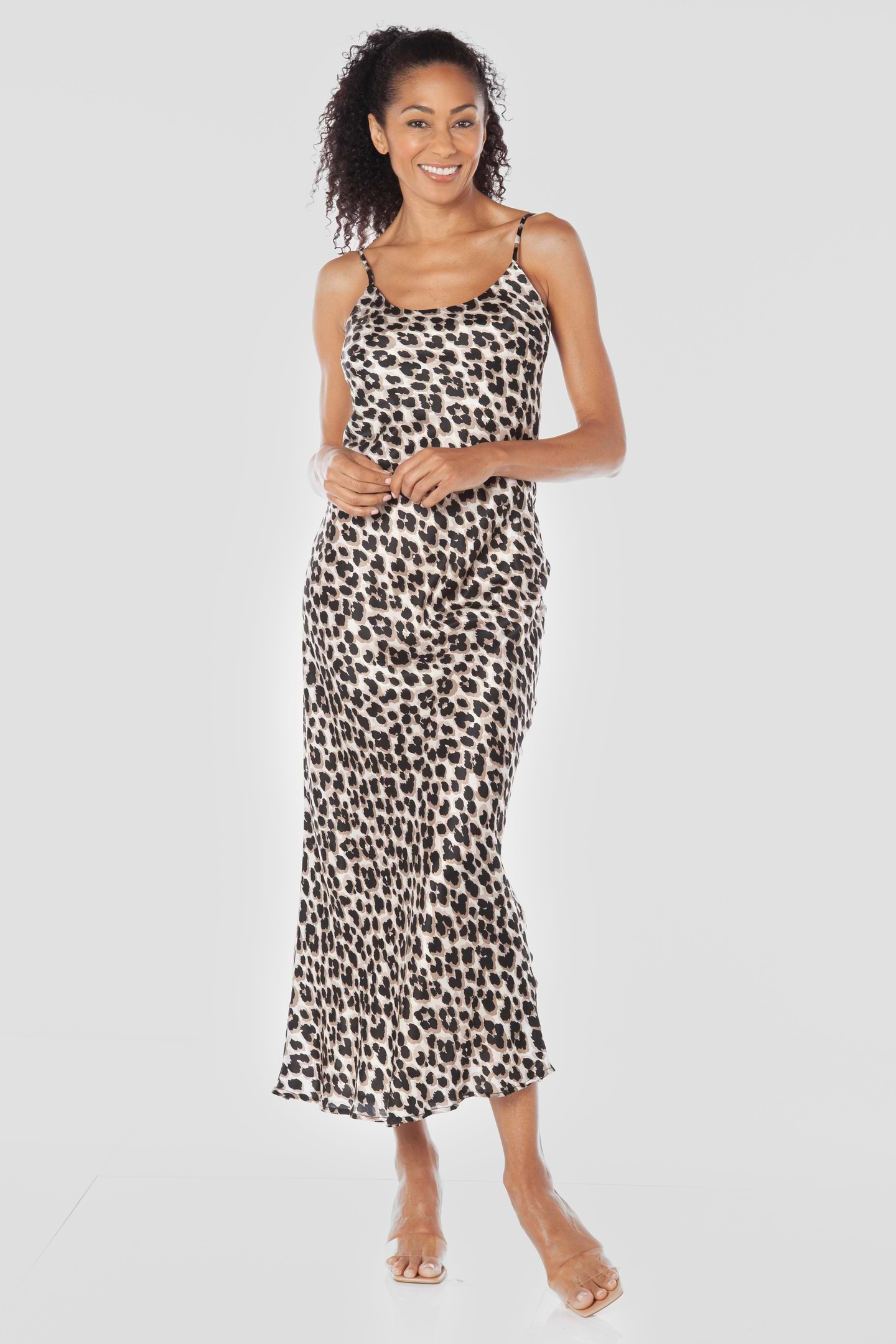 Abstract Cheetah Print || Lucilla Silk Dress