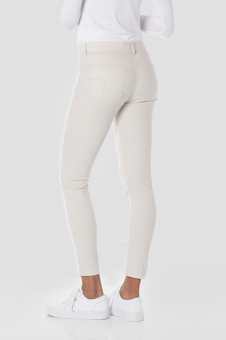 Stone/White || Luisa Stripe Saira Skinny Pant