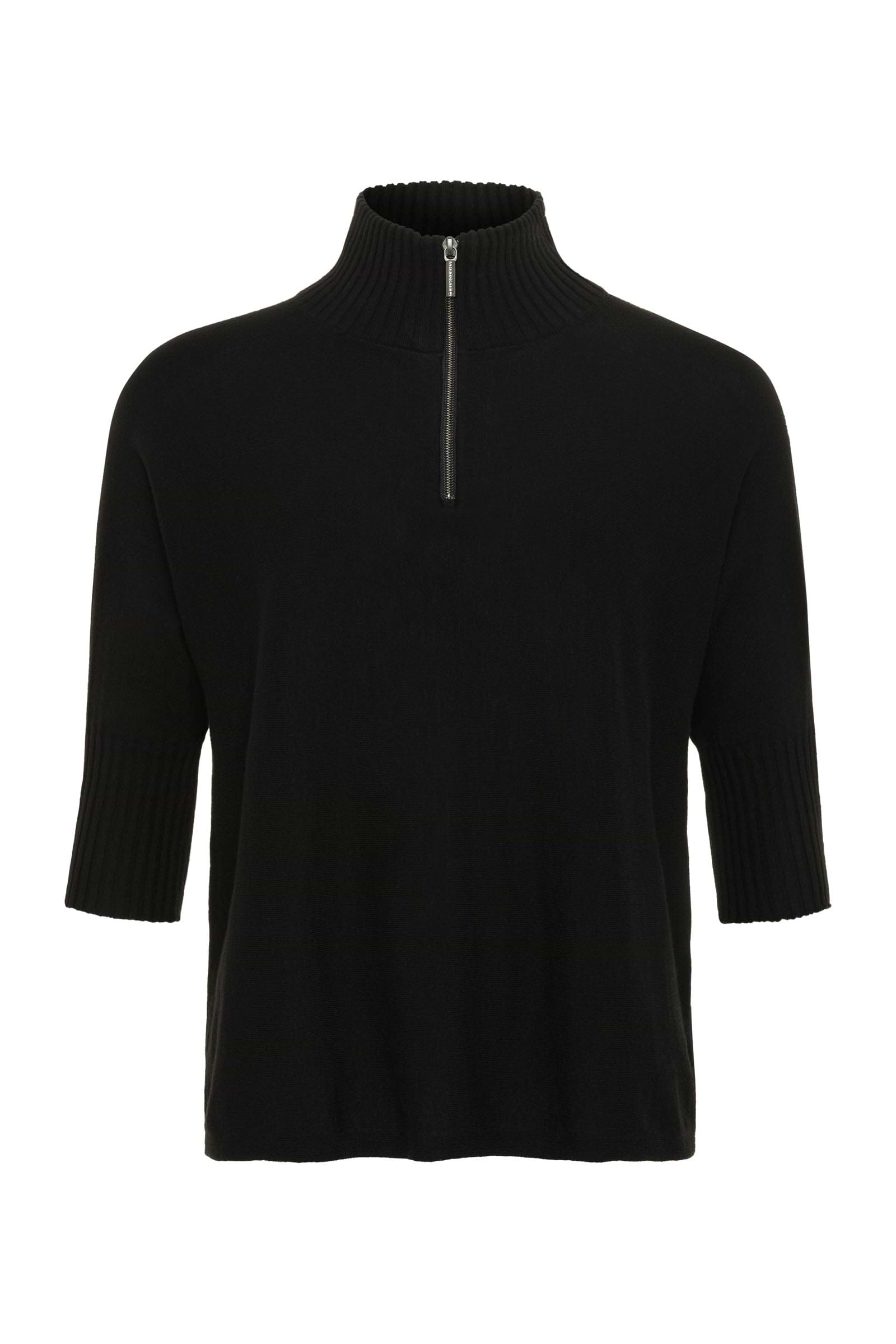 Lucely 1/4 Zip Elbowsleeve Mock Neck Sweater