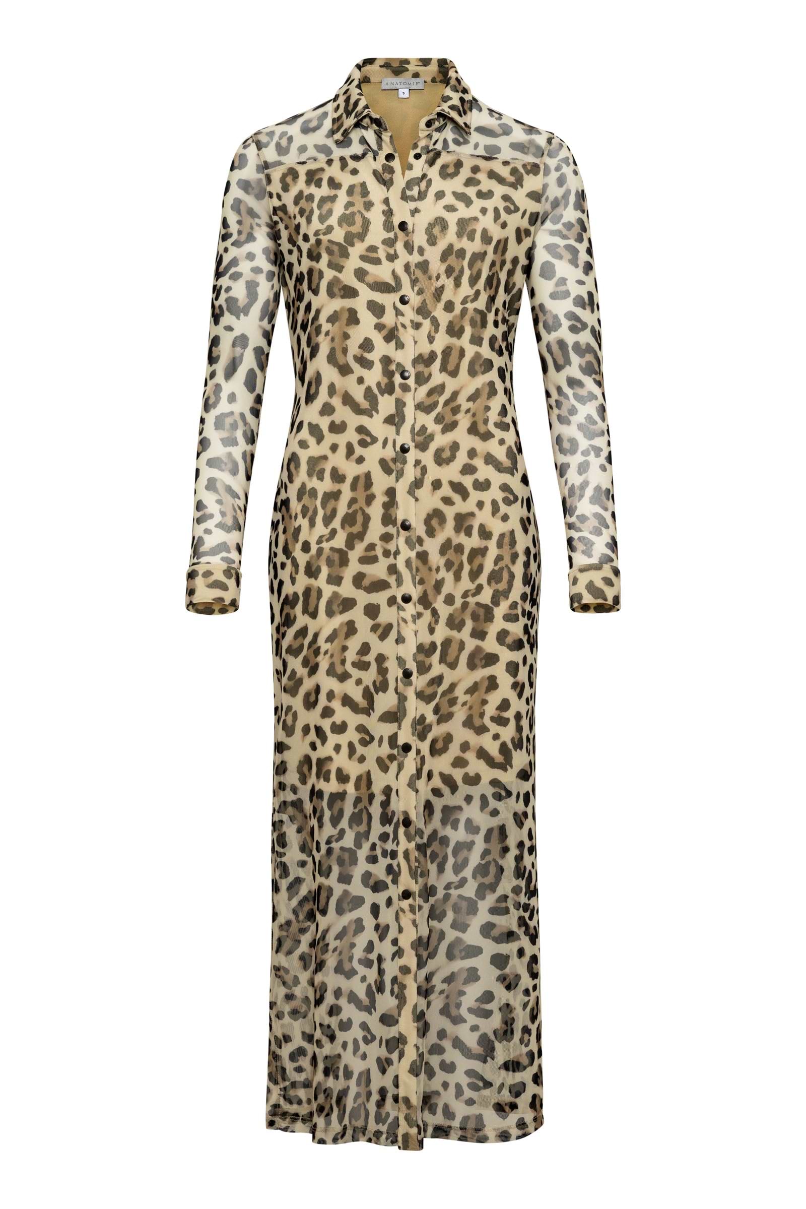 Vestido Colette estampado con superposición de malla estampada