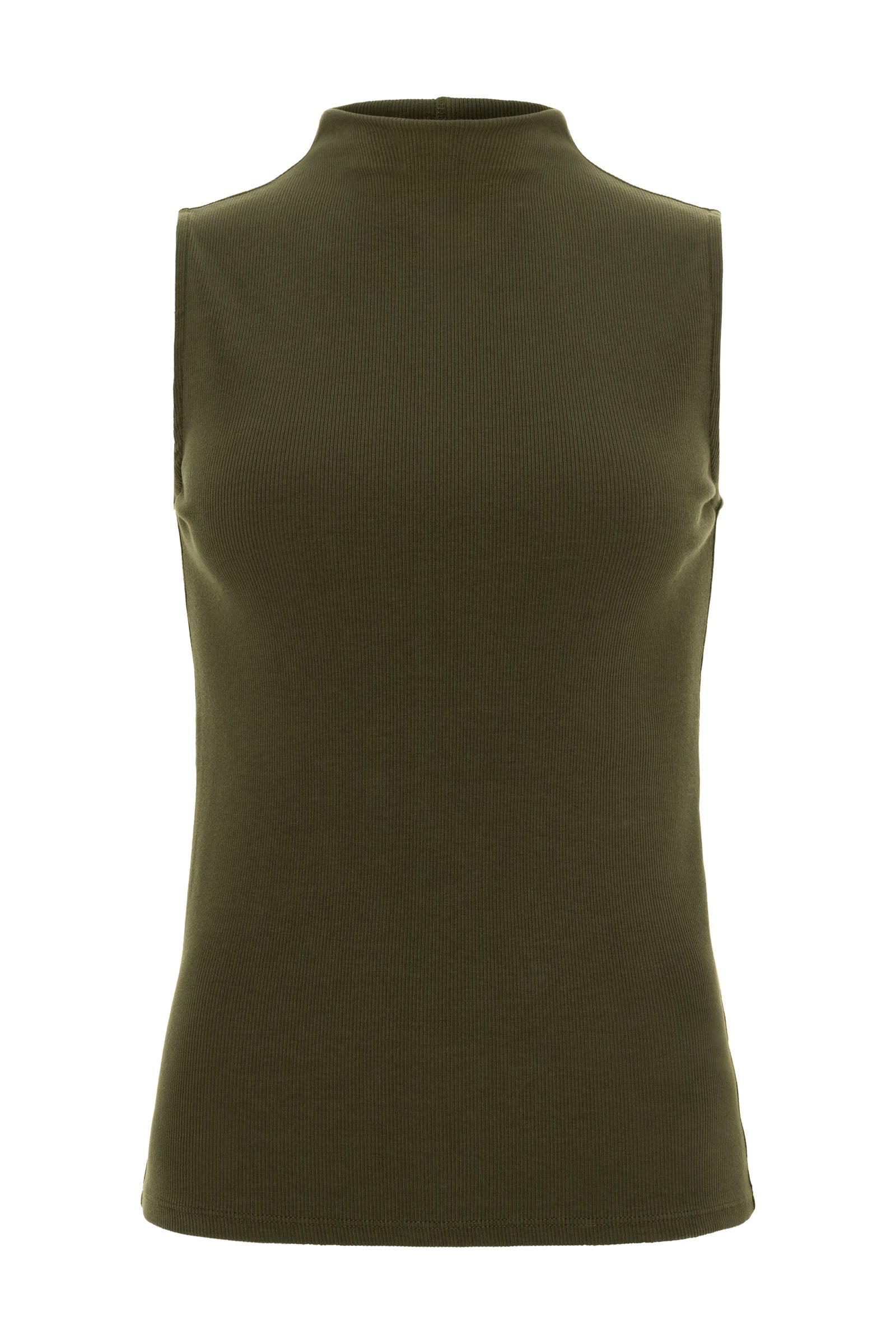 Siobhan Sleeveless High Neck Pima Rib Top