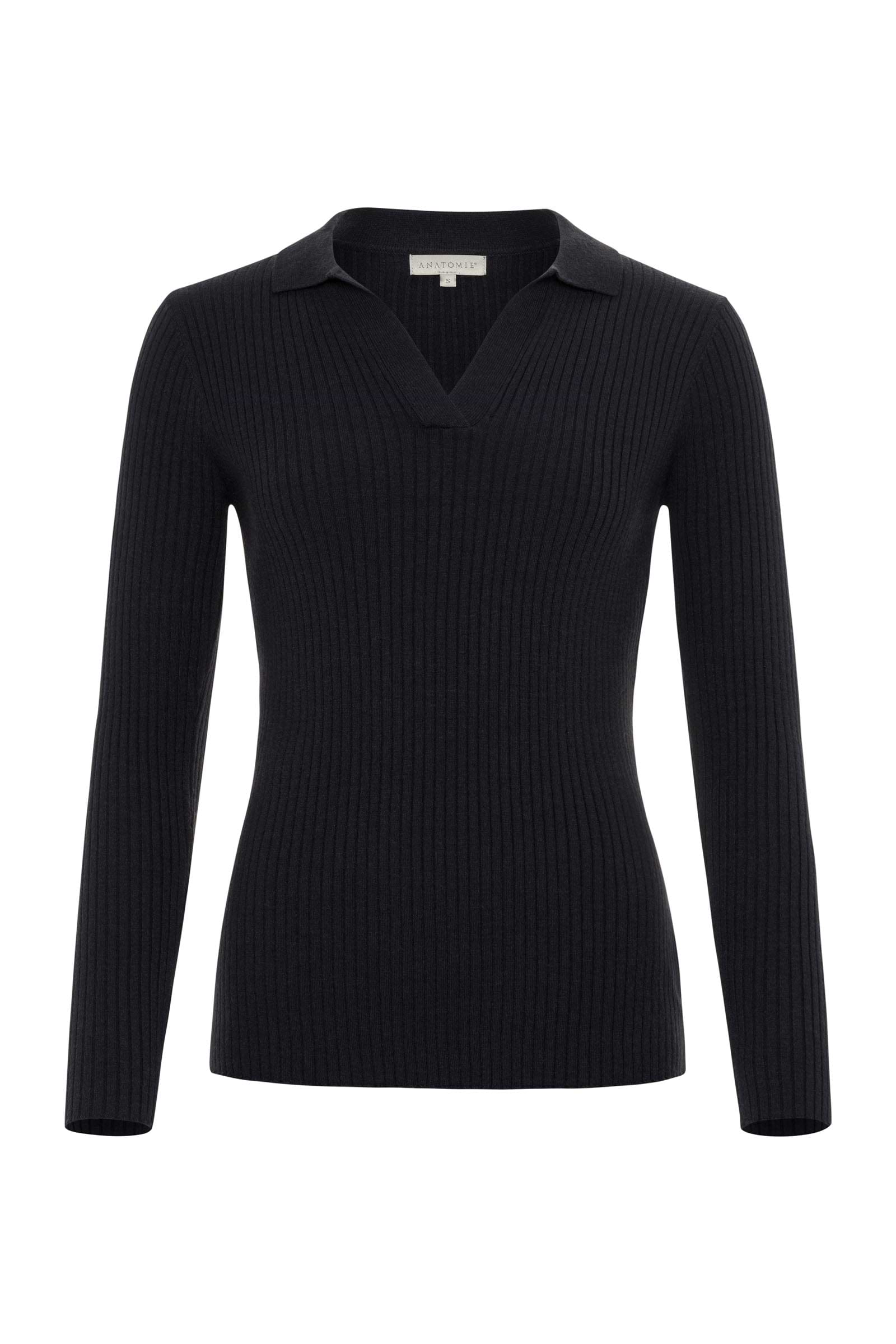 Georgie Rib Sweater Knit Collared Top
