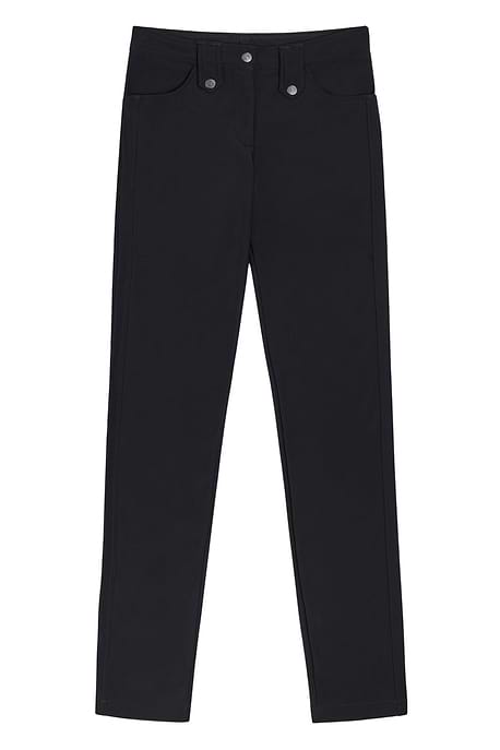 The Best Travel Pants. Flat Lay of the Skyler Cozy Fleece-Lined Travel Pant in Black