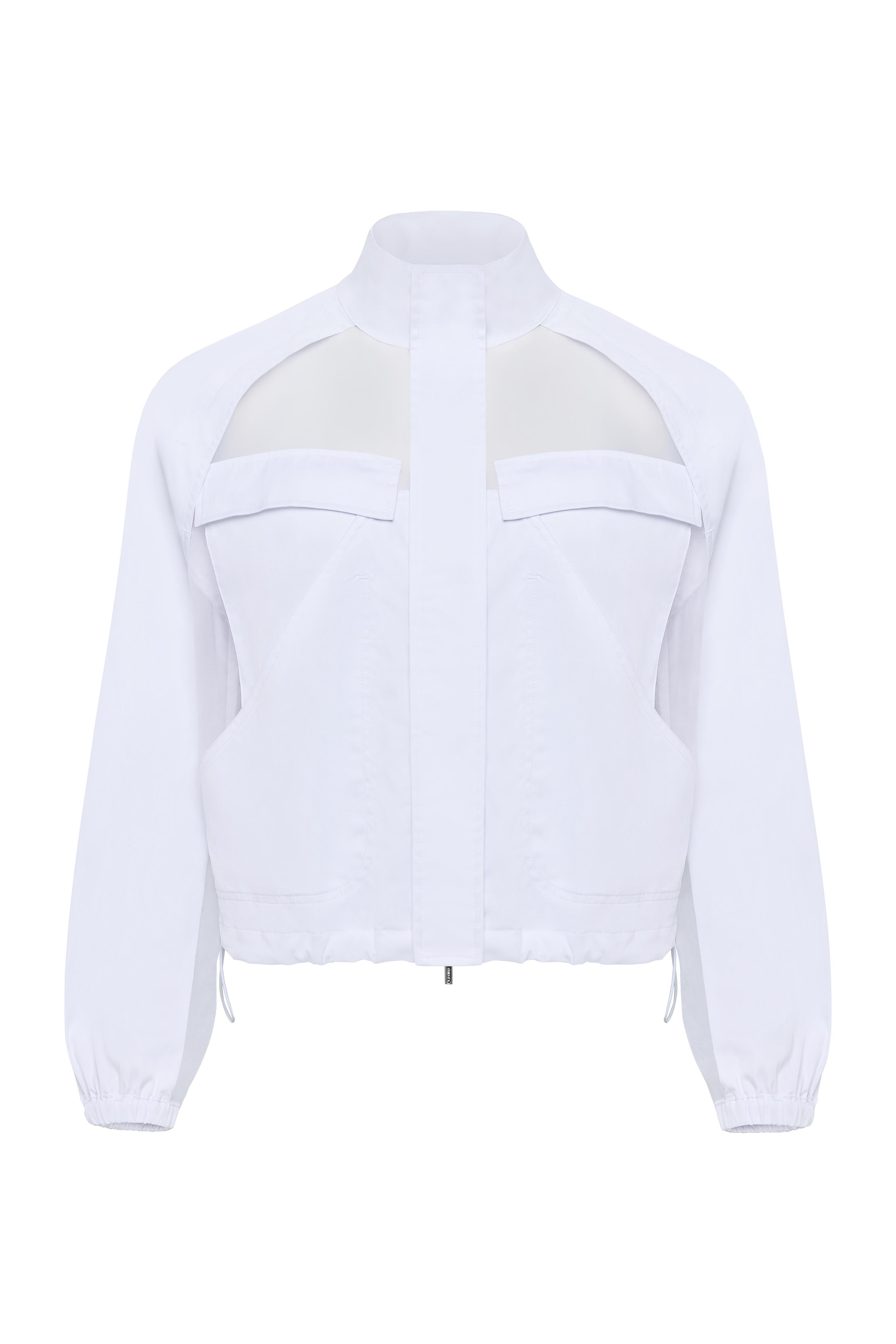 Crystal Stretch Poplin & Organza Jacket