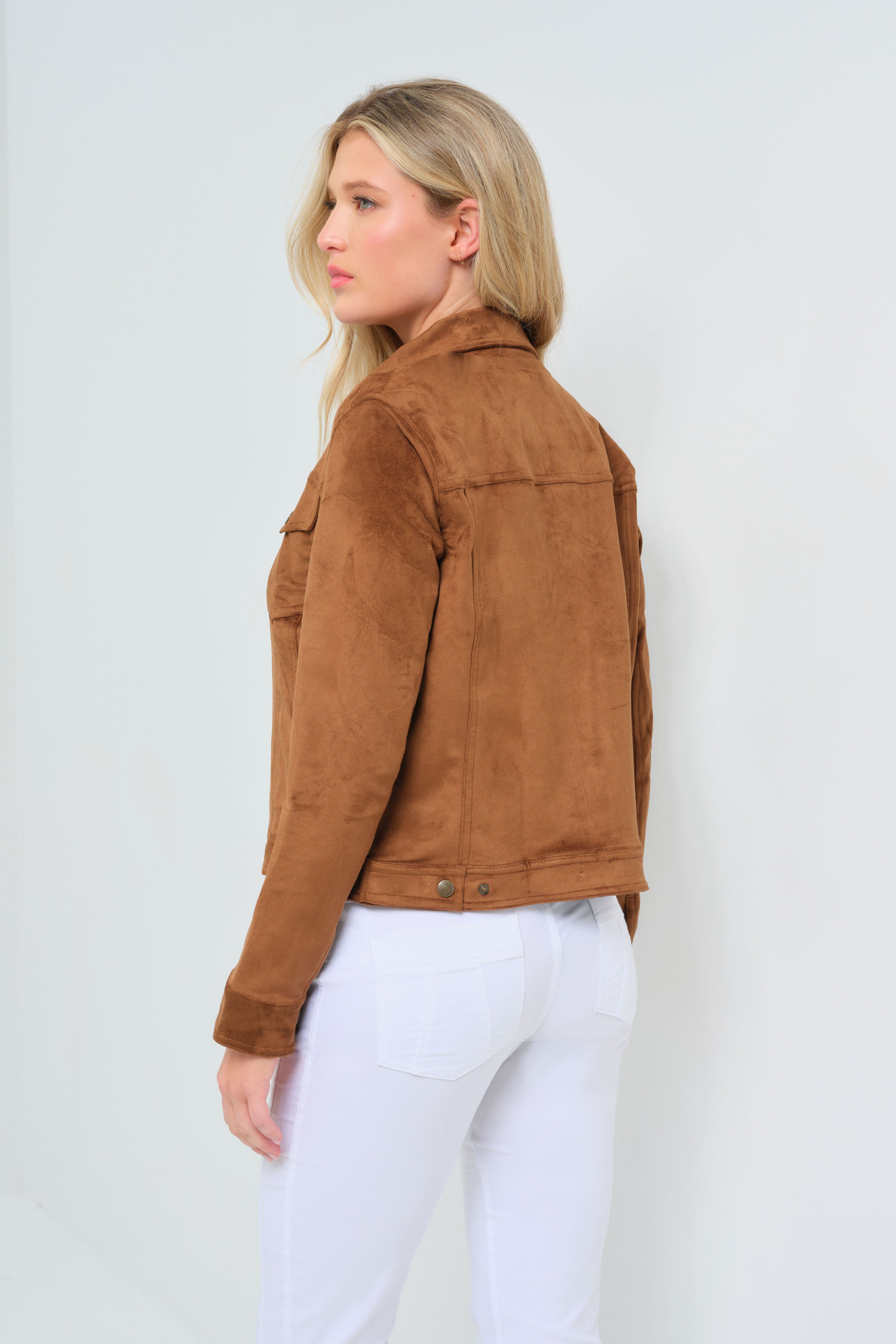 Delilah Faux Suede Trucker Jacket