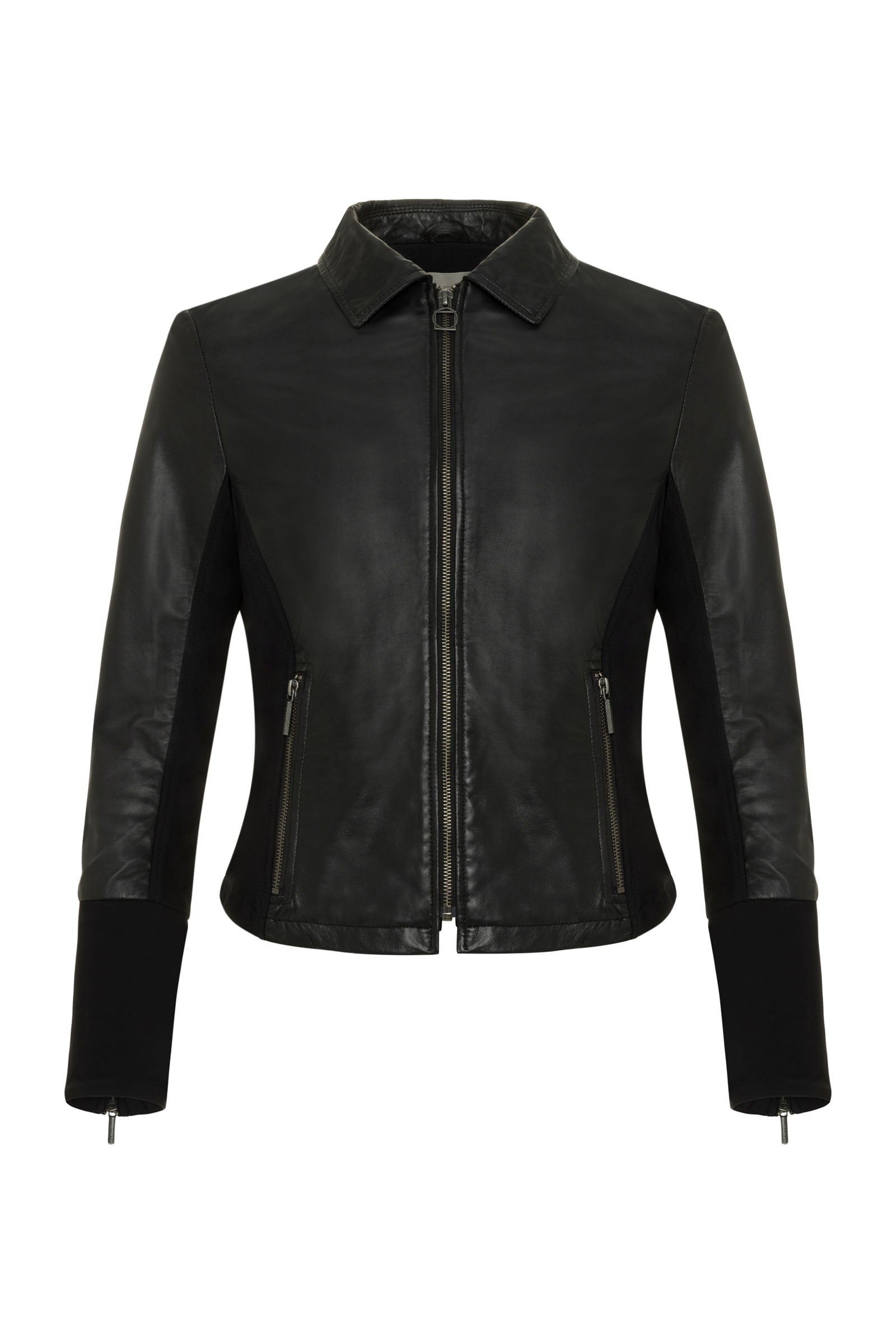 Dill Leather Jacket With Fleece Lined Panels