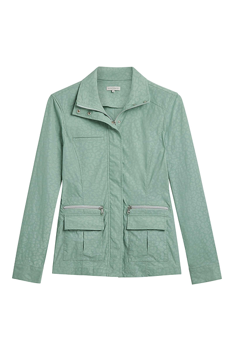 Style & Co. Women's Cotton Hooded Utility Jacket, Sage Green, XS