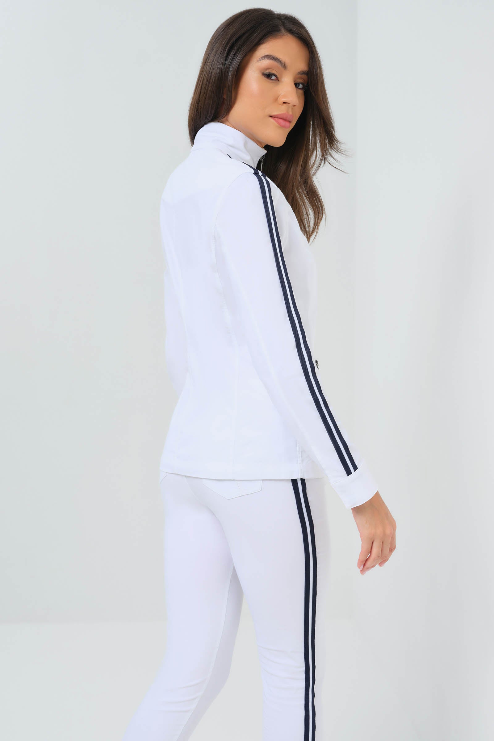 Justine Saira Zip-Up Jacket with Contrast Stripe