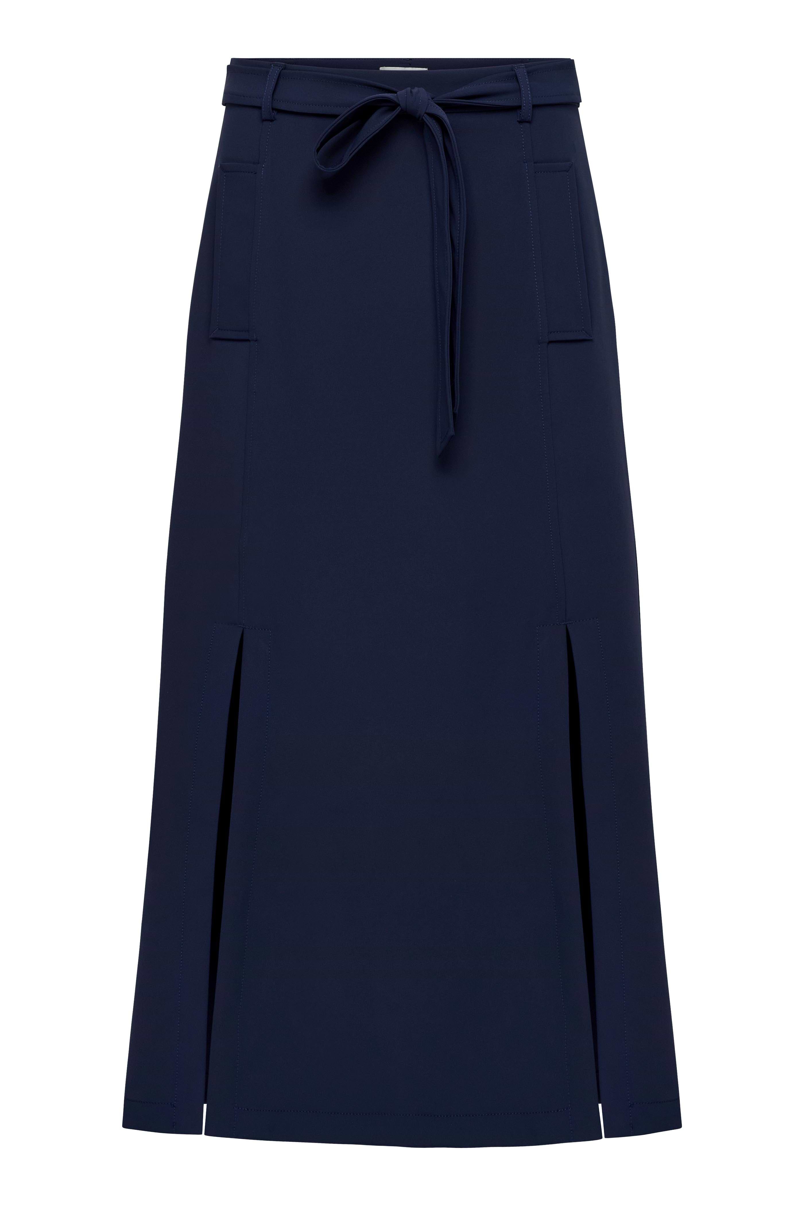 Falda con cinturón de sarga de alto rendimiento Galina