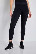 The Best Travel Pants. Front Profile of the Ipant Hybrid Zip Front Slim Fit Pant in Black