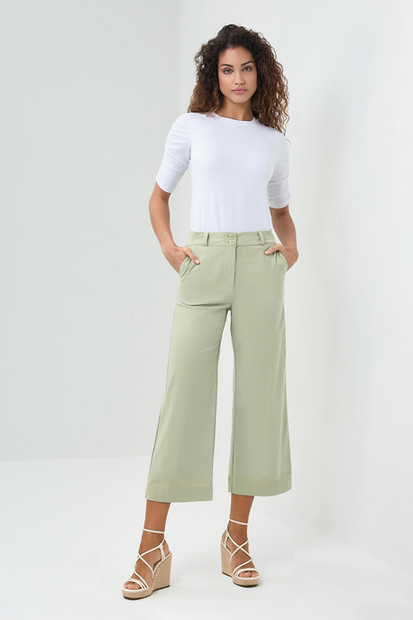 Ivanna Performance Cotton Cropped Flare Pant