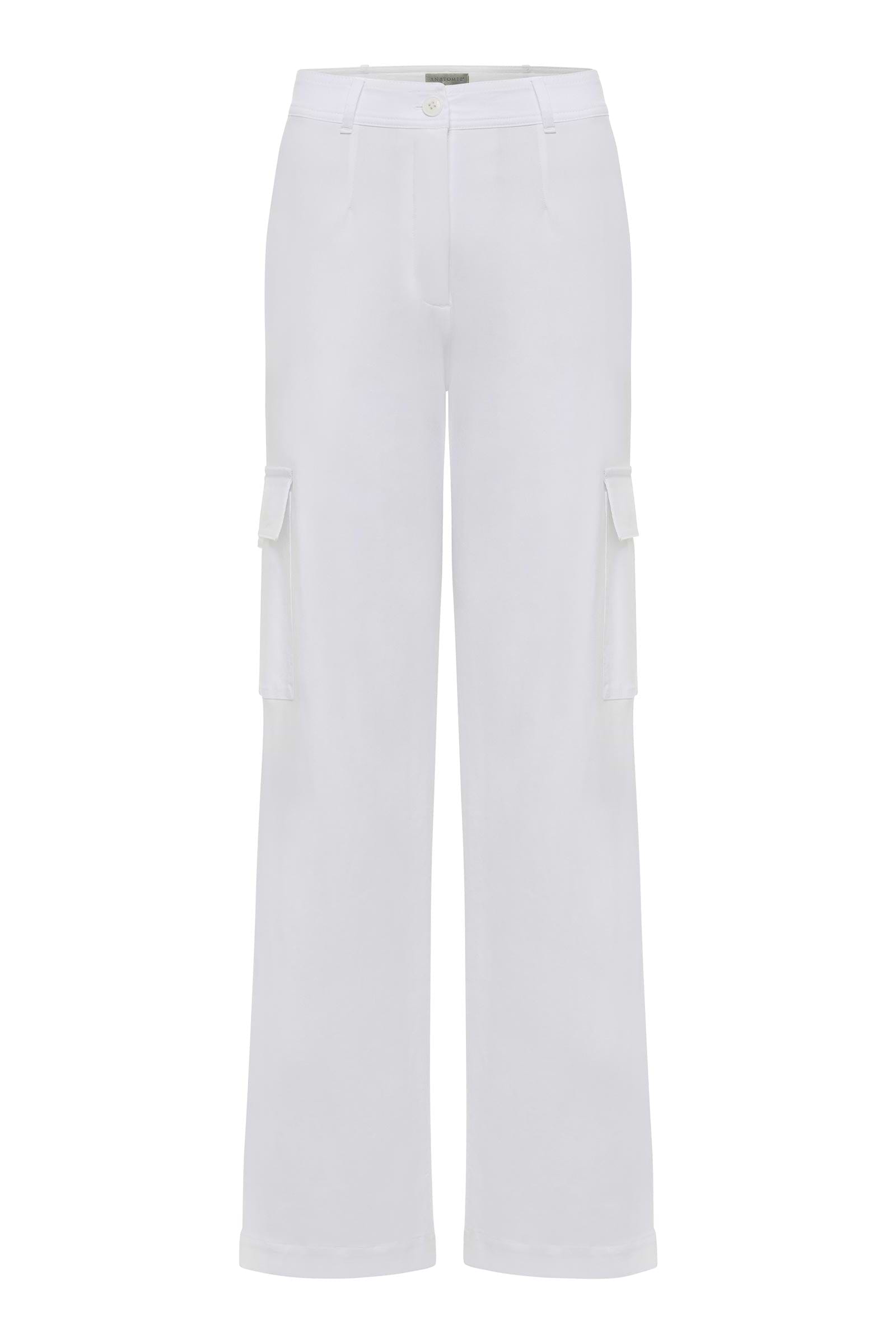 Julia Wide Leg Cargo Pant White