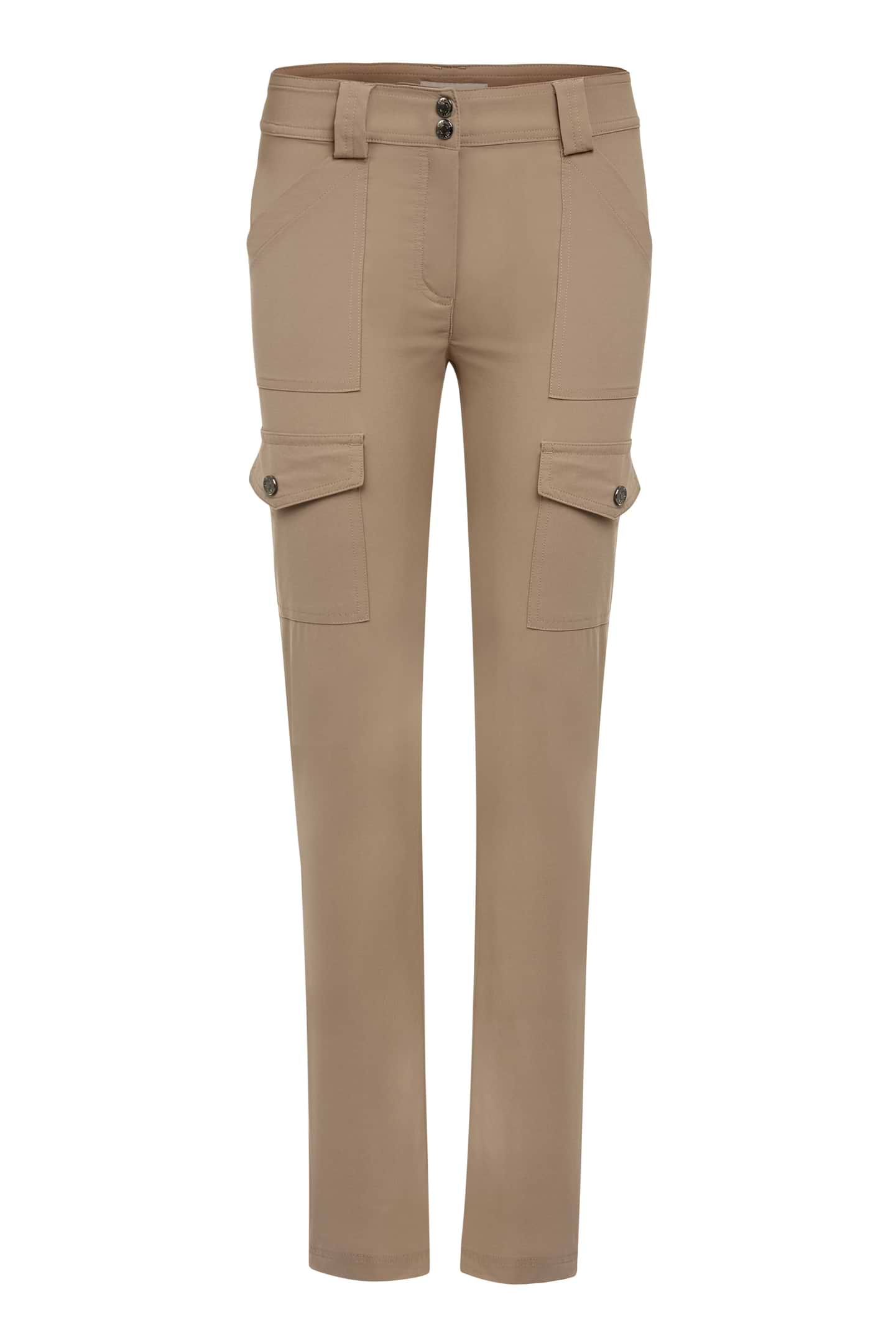 The Best Travel Cargo Pants. Flat Lay of the Kate Skinny Cargo Pant in Khaki