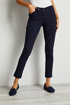 The Best Travel Cargo Pants. Front Profile of the Kate Skinny Cargo Pant in Navy