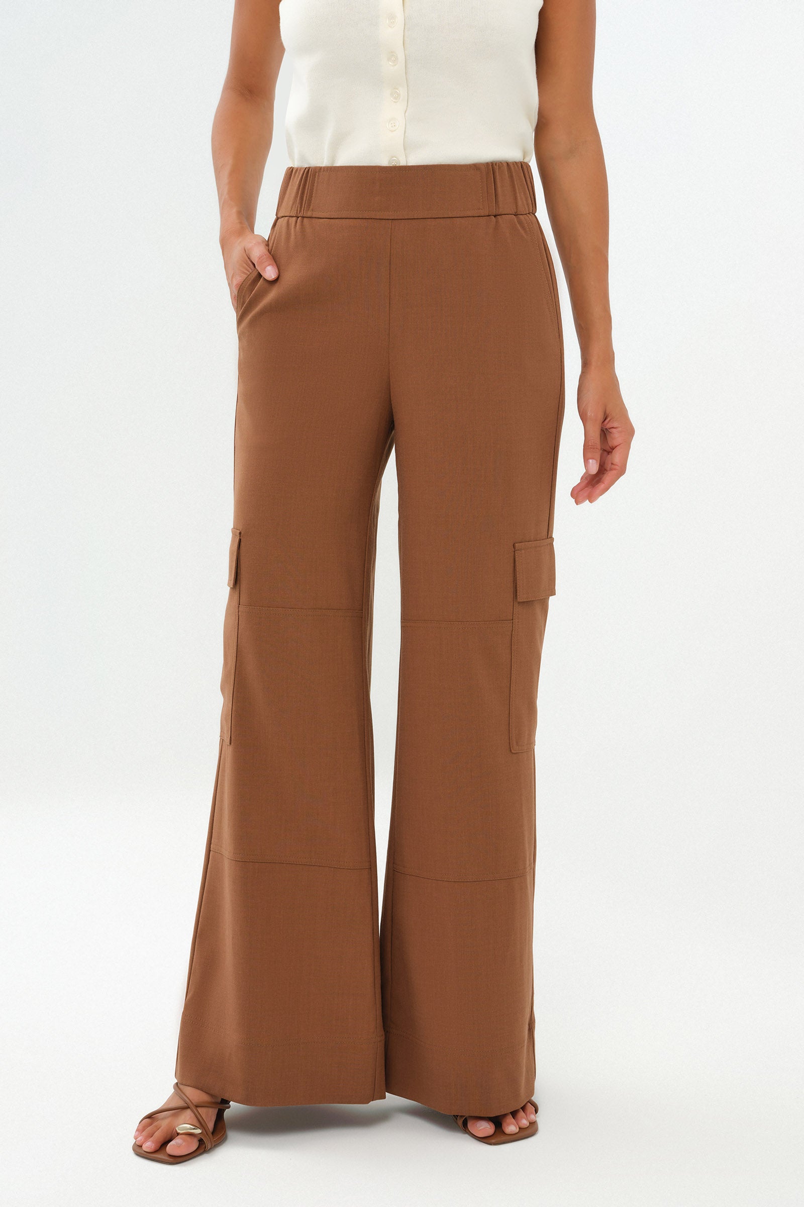 Herron Woven Cargo Wide Leg Pull-On Pant