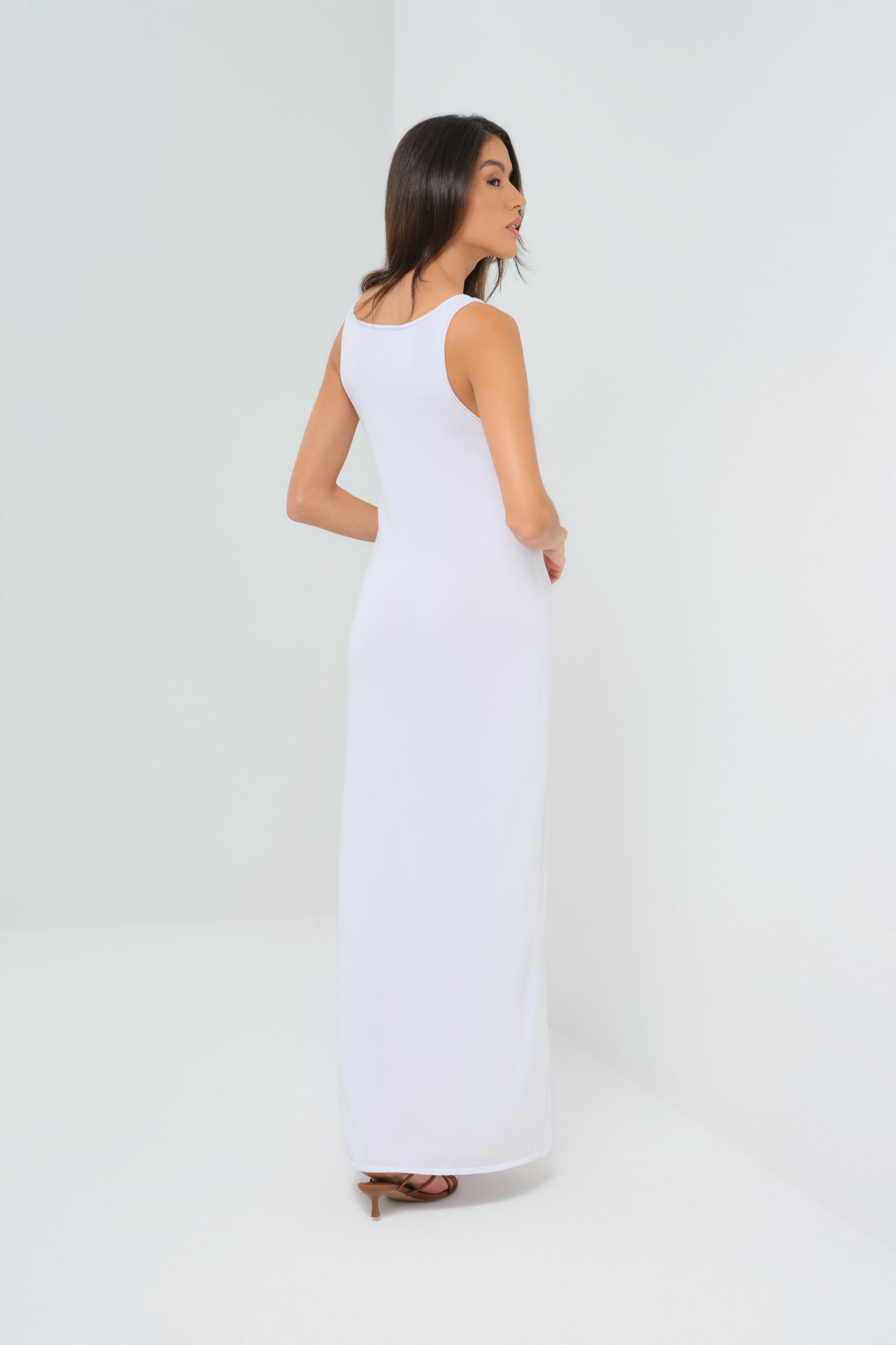 Vestido largo de punto Milo con botones en la parte delantera